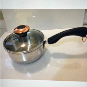Paula Deen Cookware 1 Qt Stainless Copper Base Saucepan Butter Pot Warmer & Lid